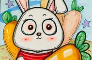 儿童绘画教程：如何画一只爱吃胡萝卜的小兔子